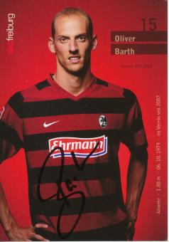 Oliver Barth   2011/2012  SC Freiburg Fußball Autogrammkarte original signiert 