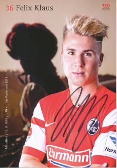 Felix Klaus  2014/2015  SC Freiburg Fußball Autogrammkarte original signiert 