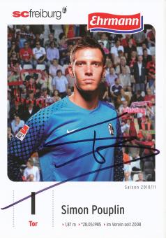 Simon Pouplin  2010/2011  SC Freiburg Fußball Autogrammkarte original signiert 