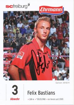Felix Bastians  2010/2011  SC Freiburg Fußball Autogrammkarte original signiert 