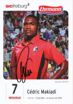 Cedric Makiadi  2010/2011  SC Freiburg Fußball Autogrammkarte original signiert 