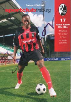 Alain Junior Olle Olle  2008/2009  SC Freiburg Fußball Autogrammkarte original signiert 