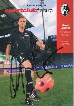 Marco Langner  2008/2009  SC Freiburg Fußball Autogrammkarte original signiert 