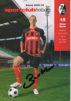 Oliver Barth  2008/2009  SC Freiburg Fußball Autogrammkarte original signiert 