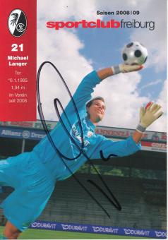 Michael Langer  2008/2009  SC Freiburg Fußball Autogrammkarte original signiert 