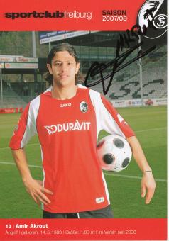 Amir Akrout  2007/2008  SC Freiburg Fußball Autogrammkarte original signiert 