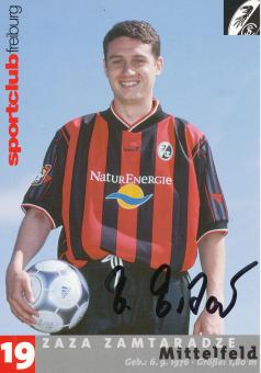 Zaza Zamtaradze  2001/2002  SC Freiburg Fußball Autogrammkarte original signiert 