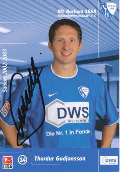 Thordur Gudjonsson  2002/2003  VFL Bochum  Fußball Autogrammkarte original signiert 