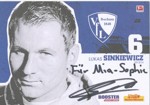 Lukas Sinkiewicz  2013/2014  VFL Bochum  Fußball Autogrammkarte original signiert 