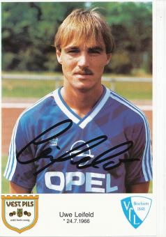 Uwe Leifeld  1986/1987  VFL Bochum  Fußball Autogrammkarte original signiert 