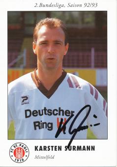 Karsten Surmann  1992/1993  FC St.Pauli  Fußball Autogrammkarte original signiert 