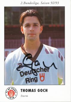 Thomas Goch  1992/1993  FC St.Pauli  Fußball Autogrammkarte original signiert 