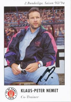 Klaus Peter Nemet  1993/1994  FC St.Pauli  Fußball Autogrammkarte original signiert 