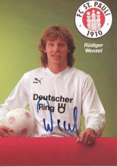 Rüdiger Wenzel  1989/1990  FC St.Pauli  Fußball Autogrammkarte original signiert 
