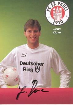 Jens Duve  1989/1990  FC St.Pauli  Fußball Autogrammkarte original signiert 