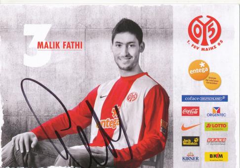 Malik Fathi   2009/2010  FSV Mainz 05  Fußball Autogrammkarte original signiert 