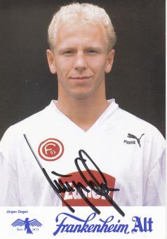 Jürgen Degen  1989/1990  Fortuna Düsseldorf  Fußball Autogrammkarte original signiert 