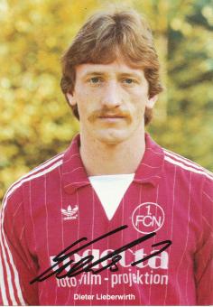 Dieter Lieberwirth  1981/1982  FC Nürnberg  Fußball Autogrammkarte original signiert 