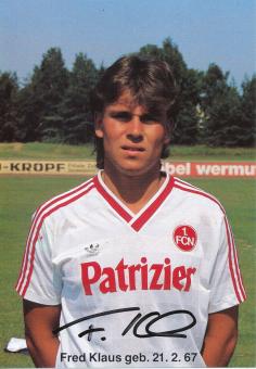 Fred Klaus  1986/1987  FC Nürnberg  Fußball Autogrammkarte original signiert 