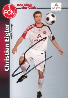Christian Eigler  2008/2009  FC Nürnberg  Fußball Autogrammkarte original signiert 