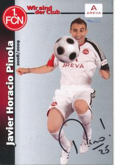 Javier Pinola  2008/2009  FC Nürnberg  Fußball Autogrammkarte original signiert 