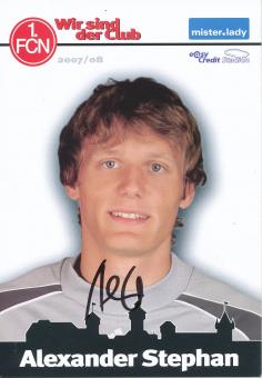 Alexander Stephan  2007/2008  FC Nürnberg  Fußball Autogrammkarte original signiert 