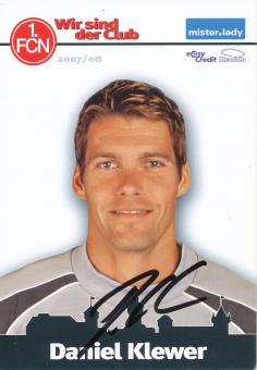 Daniel Klewer  2007/2008  FC Nürnberg  Fußball Autogrammkarte original signiert 