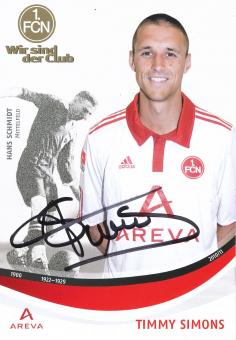 Timmy Simons  2010/2011  FC Nürnberg  Fußball Autogrammkarte original signiert 