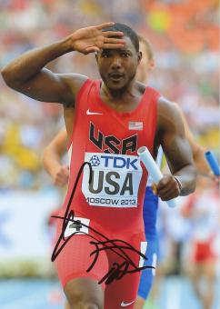 Justin Gatlin  USA 2.OS 2016   Leichtathletik Foto original signiert 
