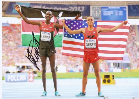 Asbel Kiprop Kenia  1500m 1.WM 2013 Leichtathletik Foto original signiert 