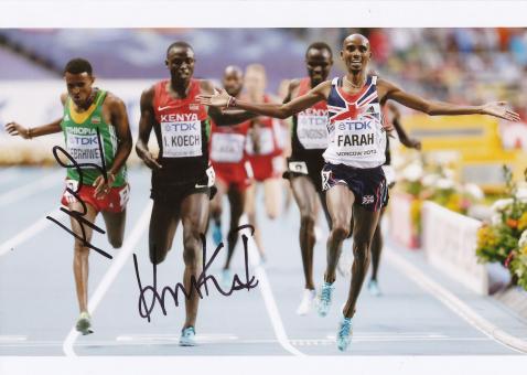 Gebrhiwet ETH & Koech KEN  5000m WM 2013 Leichtathletik Foto original signiert 