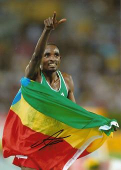 Ibrahim Jeilan Äthiopien  10 000m 2.WM 2013 Leichtathletik Foto original signiert 
