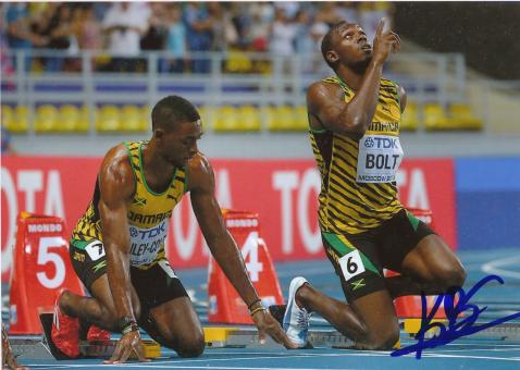 Kemar Bailey Cole  Jamaika 4x100m 1.WM 2013 Leichtathletik Foto original signiert 