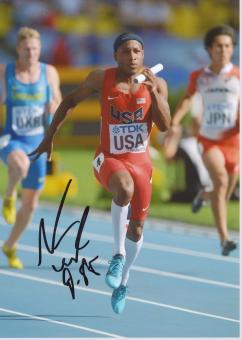 Mike Rodgers  USA 4x100m 2.WM 2013 Leichtathletik Foto original signiert 