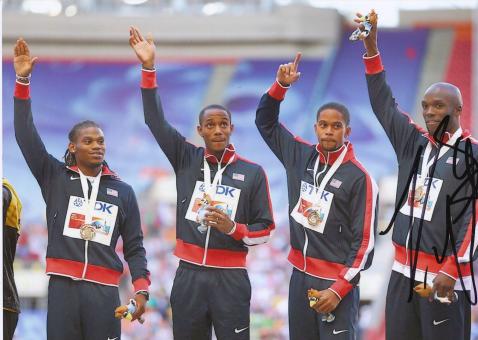 LaShawn Merritt  USA  4x400m 1.WM 2013 Leichtathletik Foto original signiert 