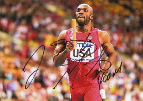 LaShawn Merritt  USA  4x400m 1.WM 2013 Leichtathletik Foto original signiert 