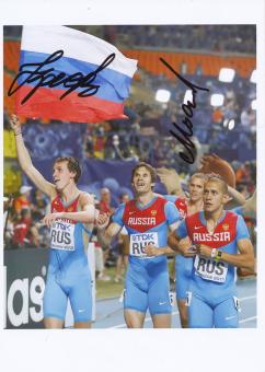 Rußland   4x400m 2.WM 2013 Leichtathletik Foto original signiert 