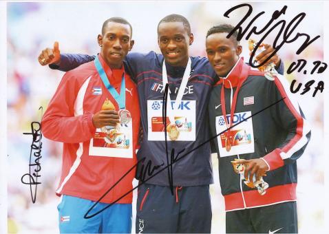 Tamgho & Pichardo & Claye  Dreisprung WM 2013 Leichtathletik Foto original signiert 