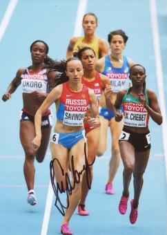 Mariya Savinova  Rußland  800m 1.WM 2013 Leichtathletik Foto original signiert 