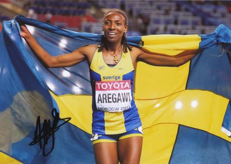 Abeba Aregawi  Schweden  1500m WM 2013 Leichtathletik Foto original signiert 