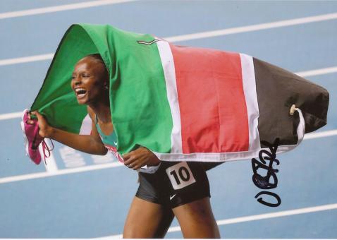 Hellen Onsando Obiri  Kenia  1500m WM 2013 Leichtathletik Foto original signiert 
