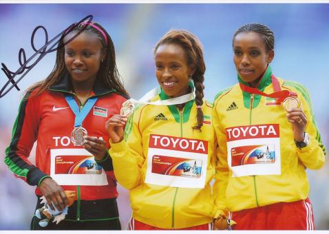 Mercy Cherono  Kenia  5000m WM 2013 Leichtathletik Foto original signiert 