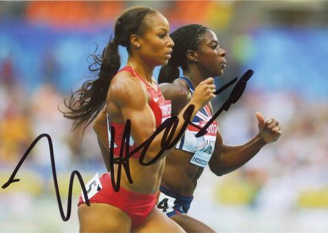 Natasha Hastings  USA  4 x 400m Staffel WM 2013 Leichtathletik Foto original signiert 