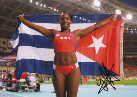 Yarisley Silva Kuba Stabhochsprung WM 2013 Leichtathletik Foto original signiert 