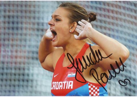 Sandra Perkovic  Kroatien Diskus  1.WM 2013 Leichtathletik Foto original signiert 