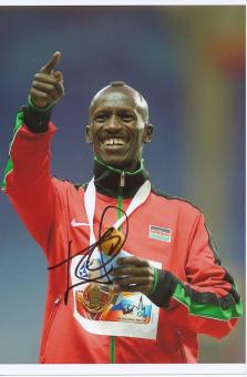 Ezekiel Kemboi  Kenia  3000m Hindernis  1.WM 2013 Leichtathletik Foto original signiert 
