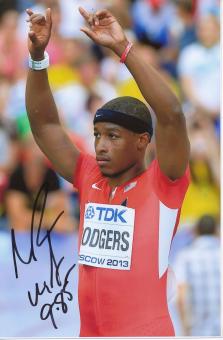Mike Rodgers USA  4x100m   2.WM 2013 Leichtathletik Foto original signiert 