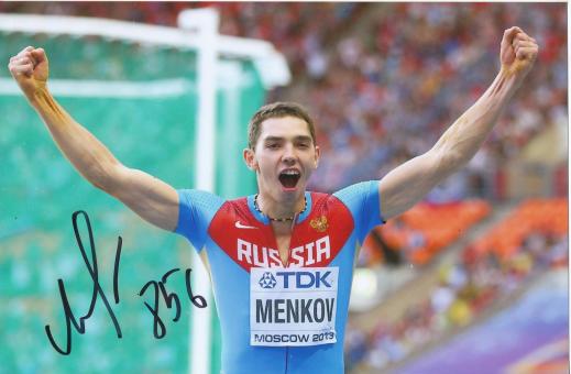 Aleksandr Menkov  Rußland  Weitsprung  1.WM 2013 Leichtathletik Foto original signiert 