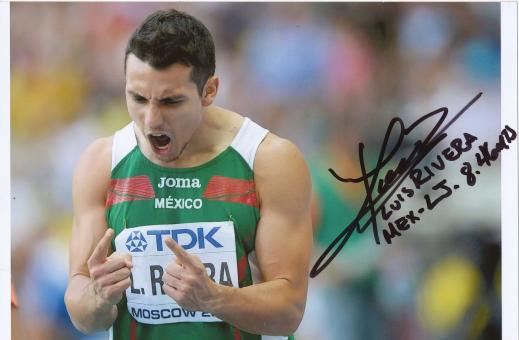 Luis Rivera  Mexico  Weitsprung  3.WM 2013 Leichtathletik Foto original signiert 