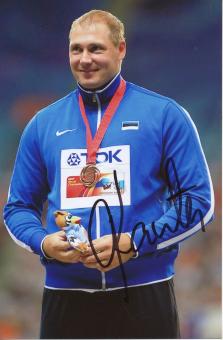Gerd Kanter  Estland  Diskus  2.WM 2013 Leichtathletik Foto original signiert 